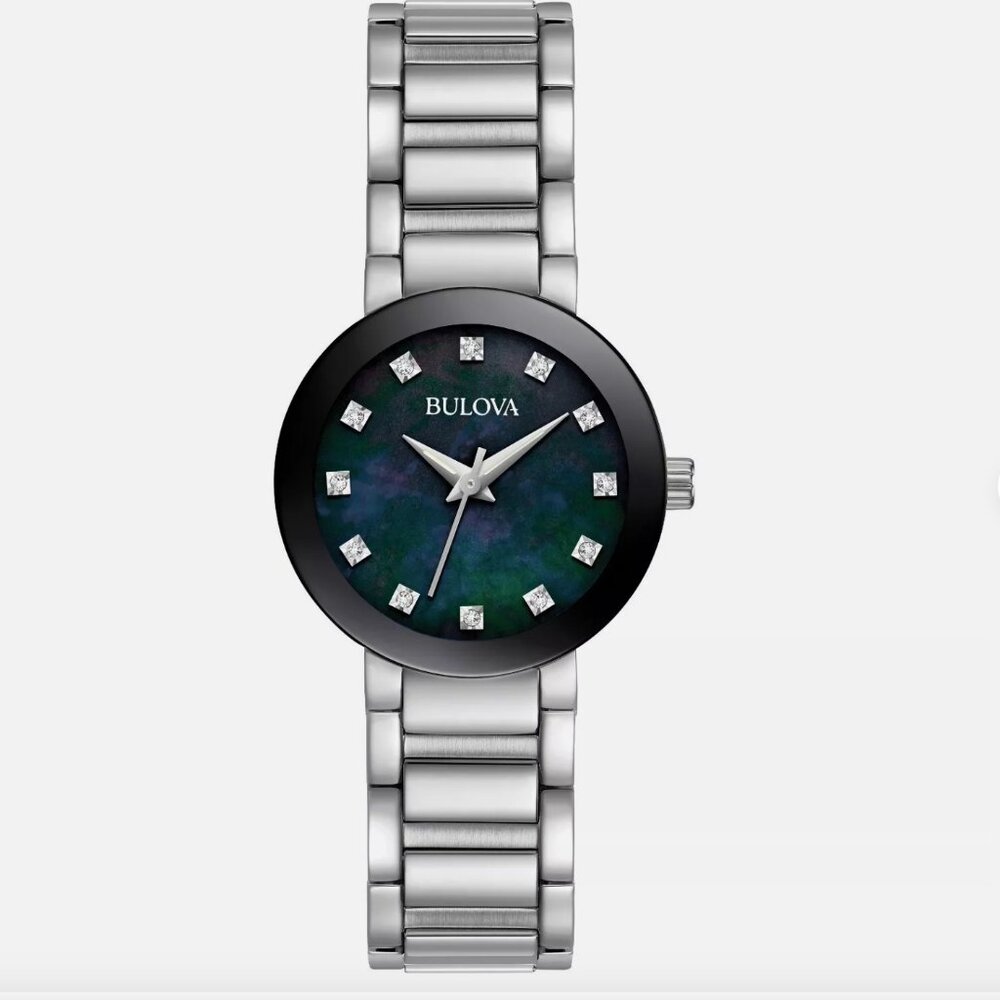 Bulova Diamond Dial Silver Women's Watch